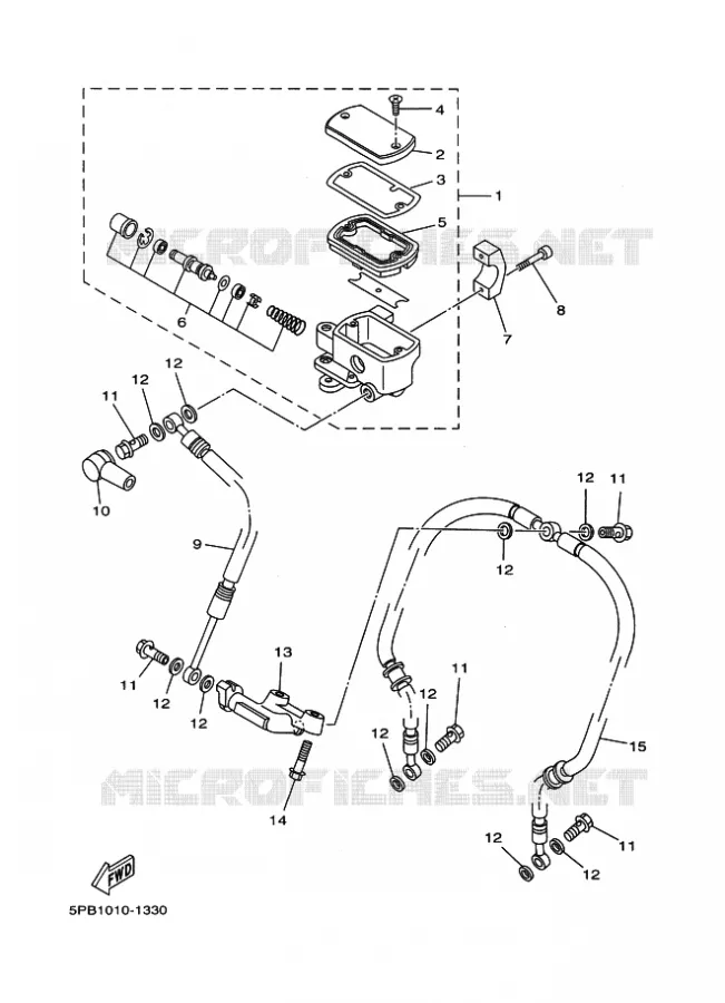 MAITRE CYLINDRE DE FREIN AVANT Yamaha MOTO 1100 2003 DRAGSTAR  XVS1100 XVS11RC V STAR 1100