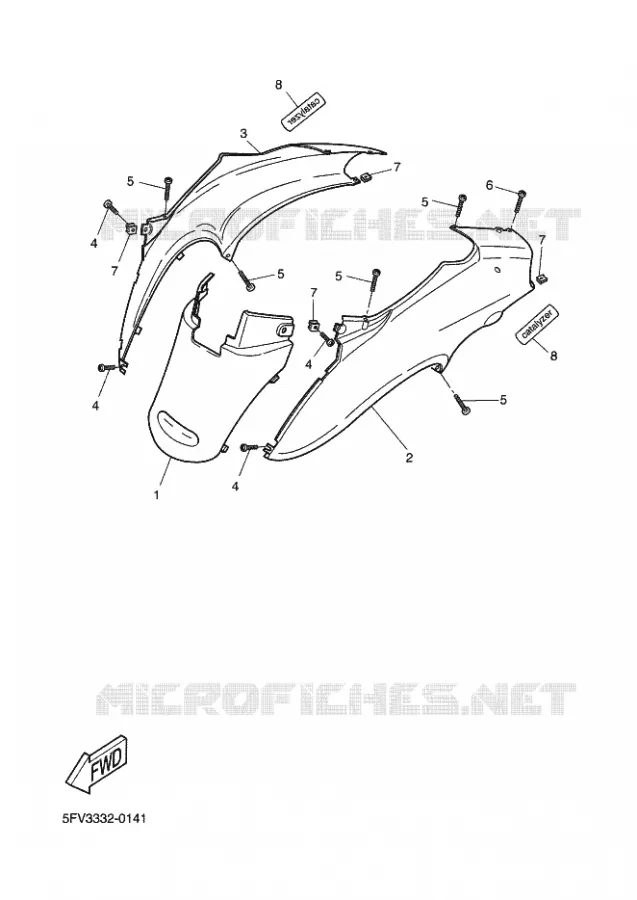 COUVERCLE LATERAL Yamaha SCOOTER 50 2003 FLIPPER  YH50 FLIPPER