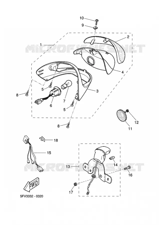 FEU ARRIERE Yamaha SCOOTER 50 2003 FLIPPER  YH50 FLIPPER