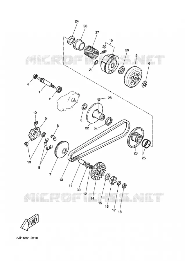 EMBRAYAGE DE DEMARREUR Yamaha SCOOTER 50 2003 ROCKET  CW50RSP POWER ROCKET