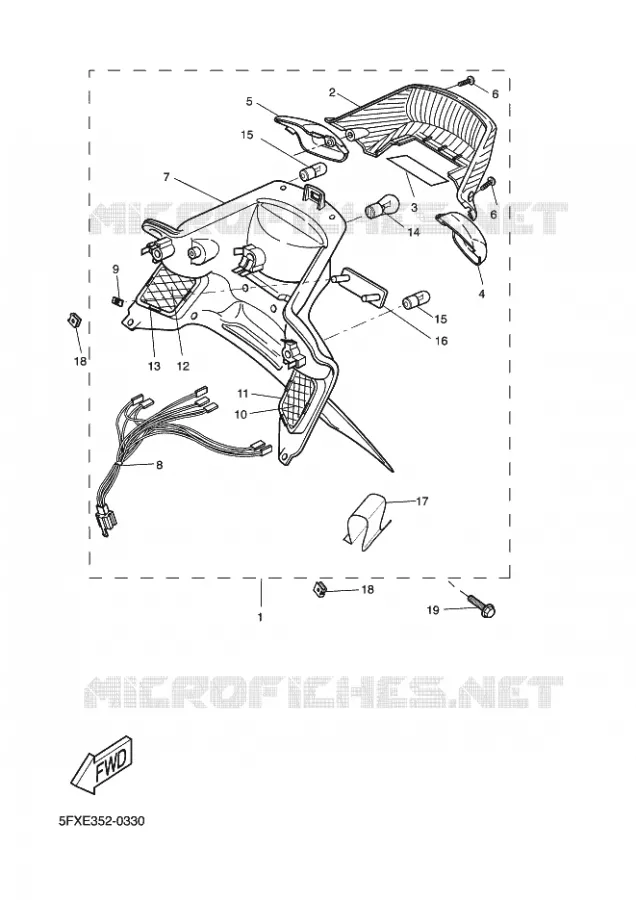 FEU ARRIERE Yamaha SCOOTER 50 2003 ROCKET  CW50RSP POWER ROCKET