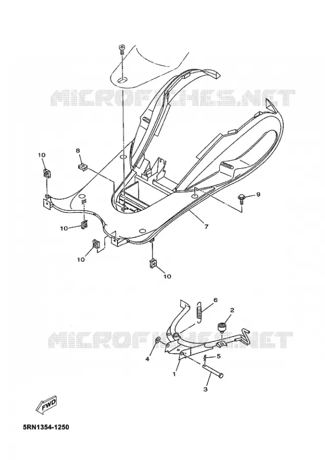 SUPPORT / REPOSE PIEDS Yamaha SCOOTER 50 2003 OVETTO  YN50 OVETTO