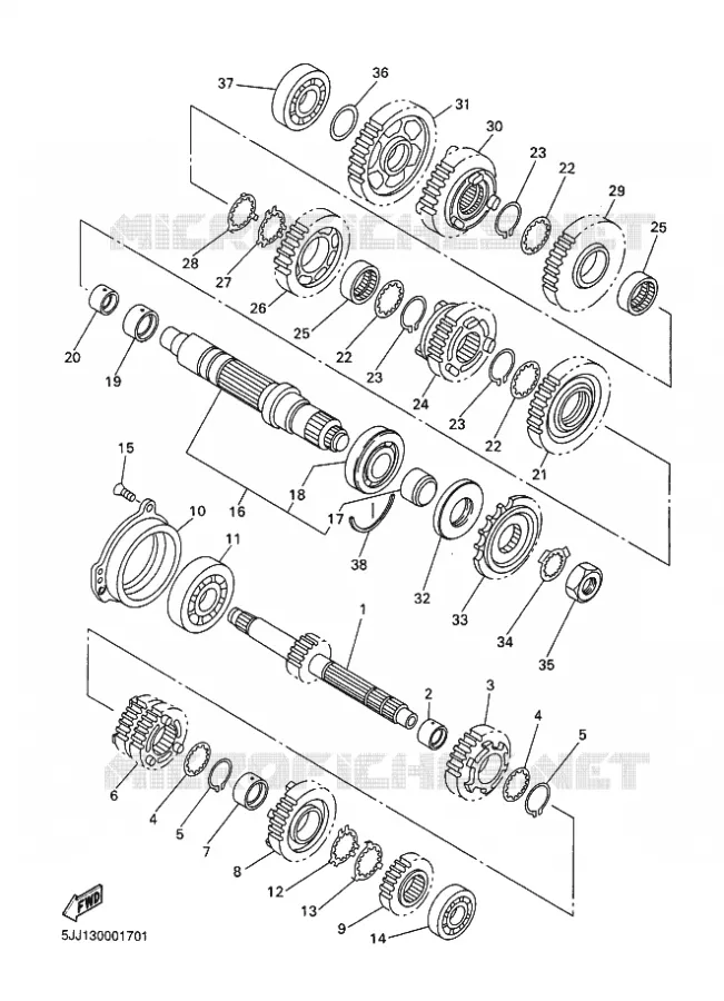 TRANSMISSION Yamaha MOTO 1000 2003 R1  YZF-R1 YZF-R1R R1