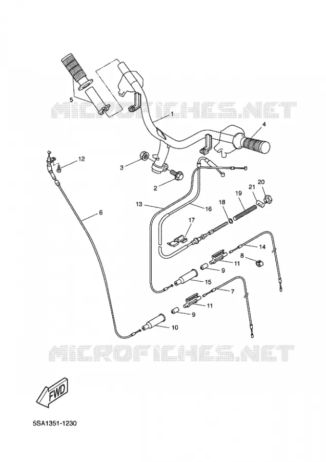 GUIDON ET CABLES Yamaha SCOOTER 50 2003 BOOSTER  CW50