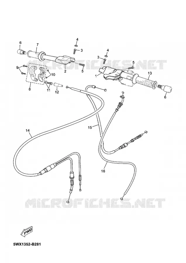 GUIDON ET CABLES Yamaha MOTO 50 2003 XPOWER  TZR50 X-POWER