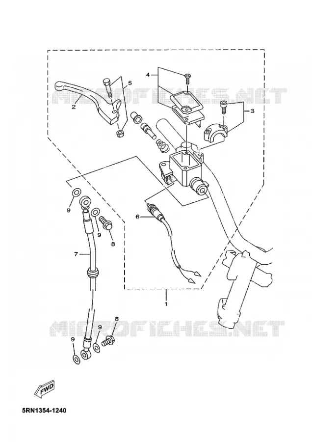 MAITRE CYLINDRE DE FREIN AVANT Yamaha SCOOTER 50 2003 OVETTO  YN50 OVETTO