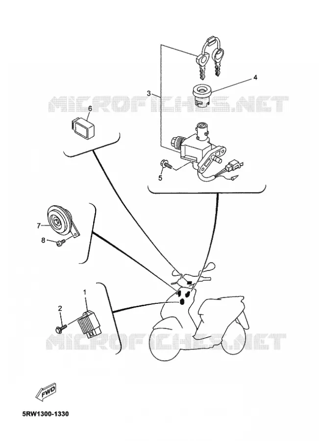 PARTIE ELECTRIQUE 1 Yamaha SCOOTER 50 2003 JOG  CS50Z