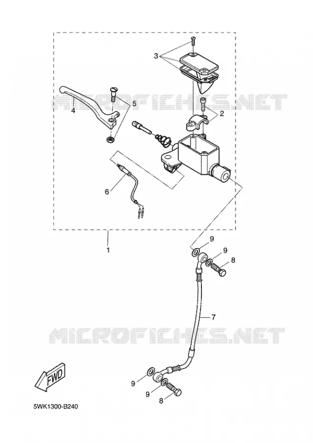 MAITRE CYLINDRE DE FREIN AVANT Yamaha SCOOTER 50 2003 SLIDER  EW50N