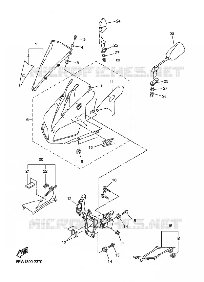 CARENAGES 1  Yamaha MOTO 1000 2003 R1  YZF-R1 YZF-R1R R1