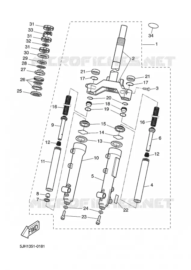 FOURCHE Yamaha SCOOTER 50 2003 STUNT  EW50 STUNT