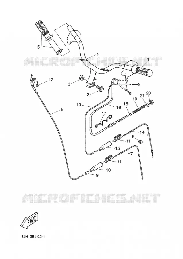 GUIDON ET CABLES Yamaha SCOOTER 50 2003 STUNT  EW50 STUNT