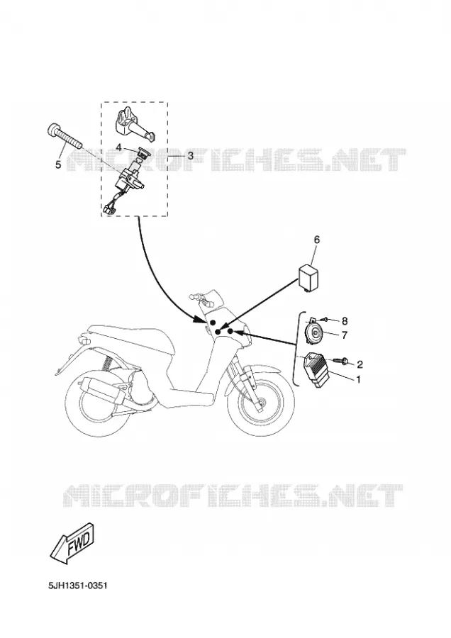 PARTIE ELECTRIQUE 1 Yamaha SCOOTER 50 2003 STUNT  EW50 STUNT