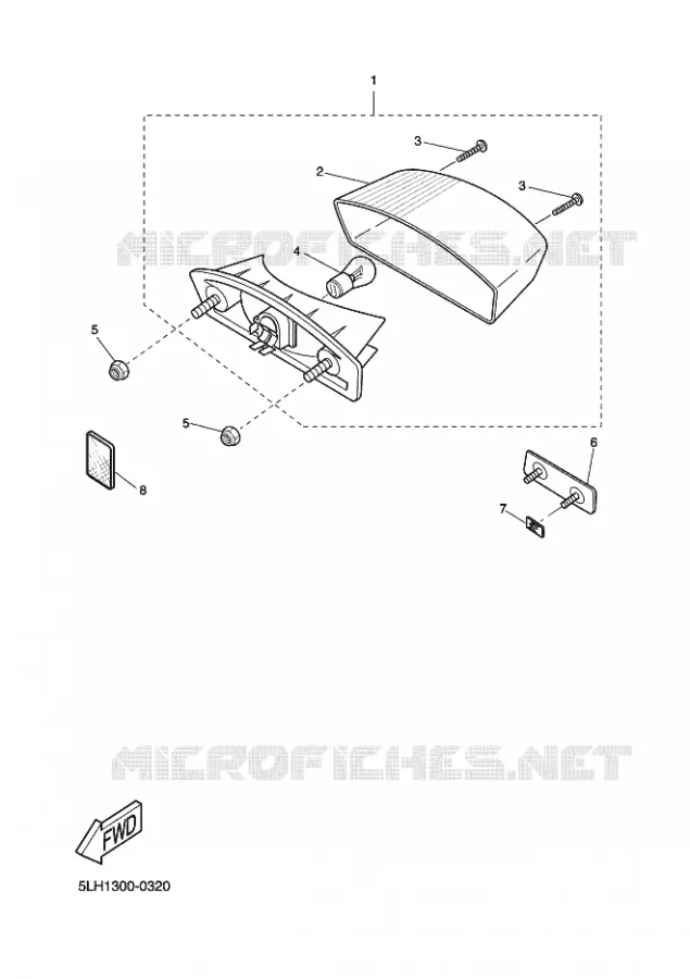 FEU ARRIERE Yamaha SCOOTER 50 2003 STUNT  EW50 STUNT