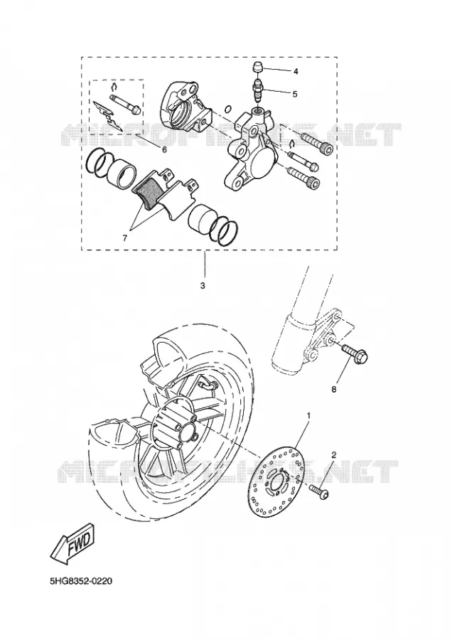 ETRIER DE FREIN AVANT Yamaha SCOOTER 50 2003 BOOSTER  CW50L