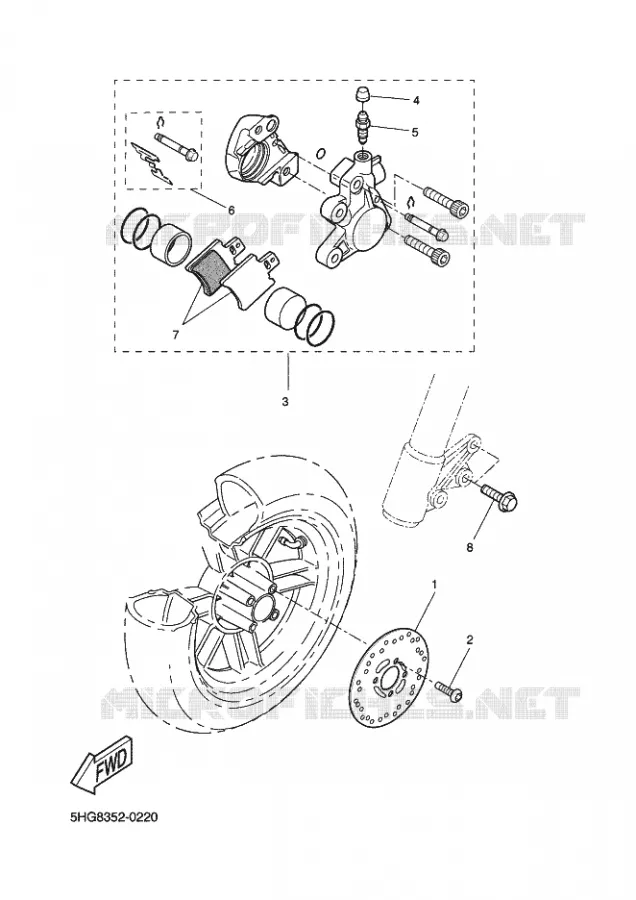 ETRIER DE FREIN AVANT Yamaha SCOOTER 50 2003 ROCKET  CW50RSP POWER ROCKET