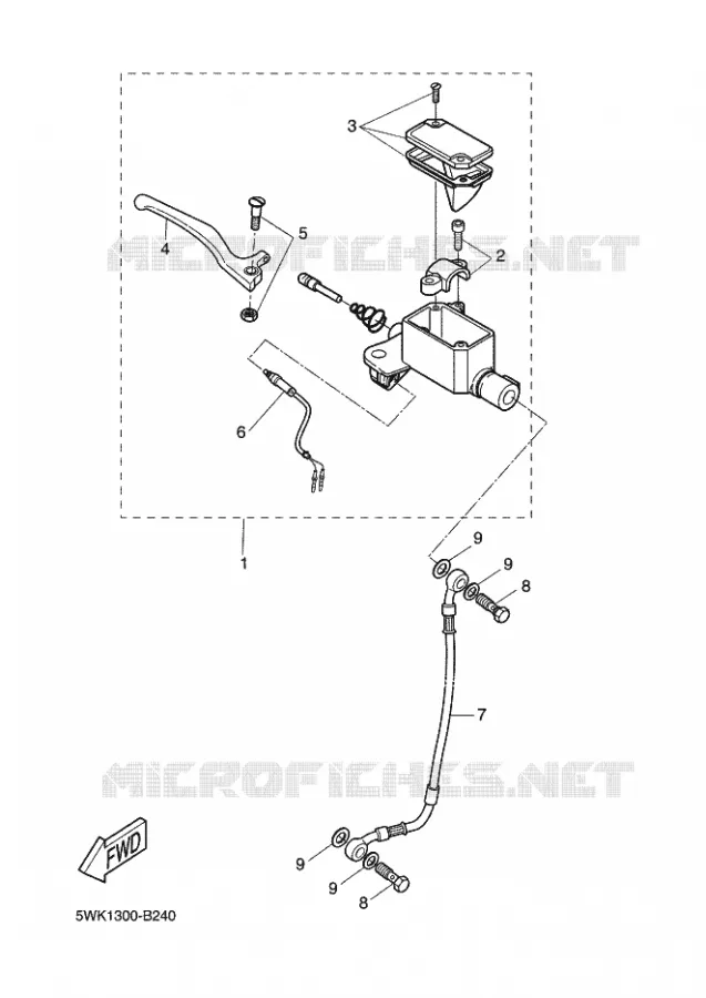 MAITRE CYLINDRE DE FREIN AVANT Yamaha SCOOTER 50 2003 ROCKET  CW50RSP POWER ROCKET