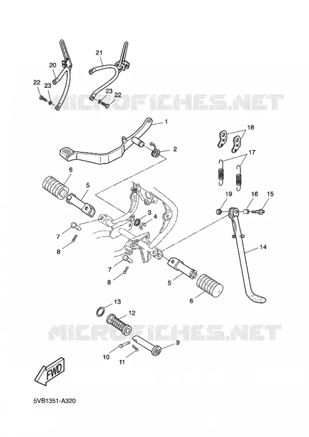 SUPPORT / REPOSE PIEDS Yamaha MOTO 50 2002 MBK XLIMIT SM  DT50L DT50 X-LIMIT S.M.