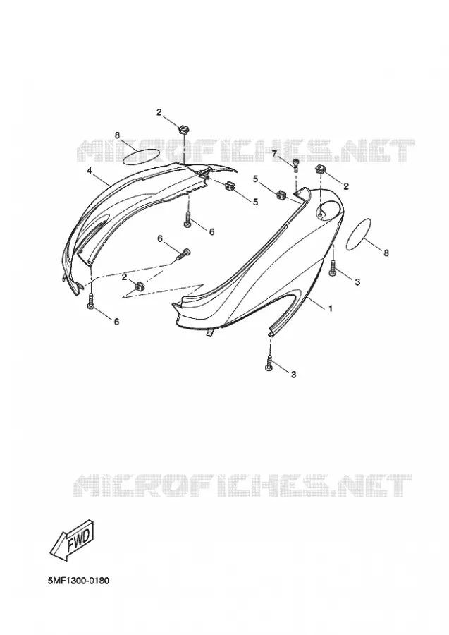 COUVERCLE LATERAL Yamaha SCOOTER 125 2002 DOODO  XN125 DOODO