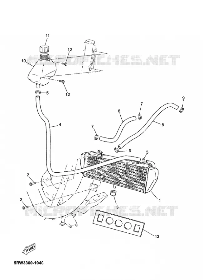 RADIATEUR / DURITES Yamaha SCOOTER 50 2002 MACH  CS50Z MACH G LIQUIDE