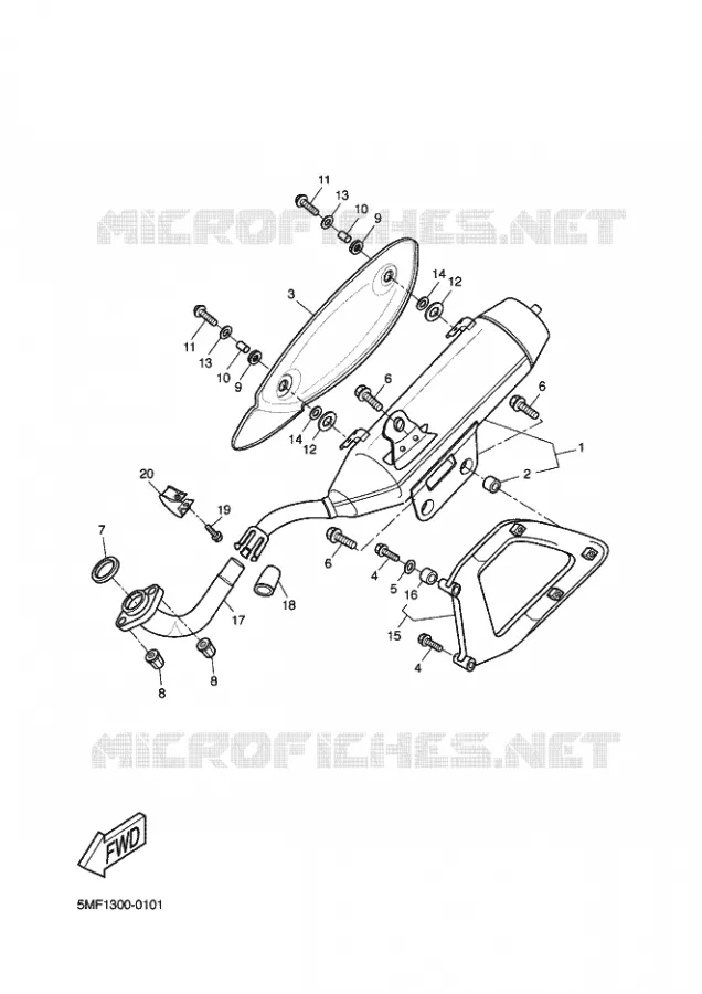 ECHAPPEMENT Yamaha SCOOTER 125 2002 DOODO  XN125 DOODO