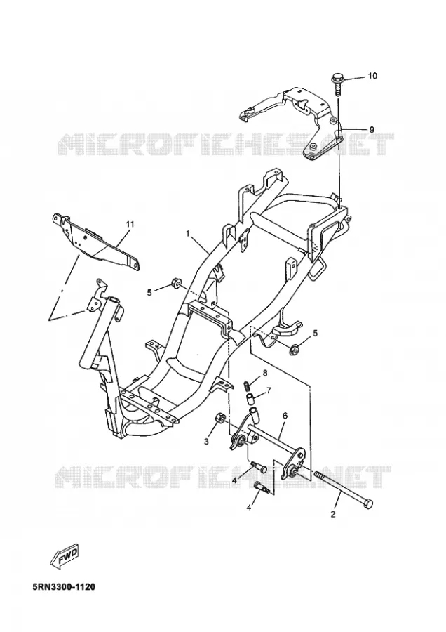 CADRE Yamaha SCOOTER 50 2002 OVETTO  YN50 OVETTO