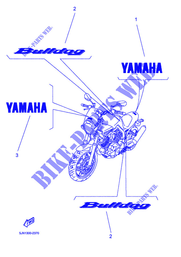 EMBLEME / ETIQUETTE pour Yamaha BT1100 de 2002