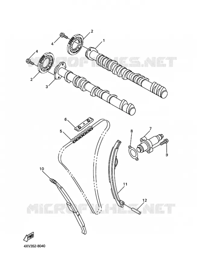 ARBRE A CAMES / CHAINE DE DISTRIBUTION Yamaha MOTO 1000 2002 R1  YZF-R1 R1
