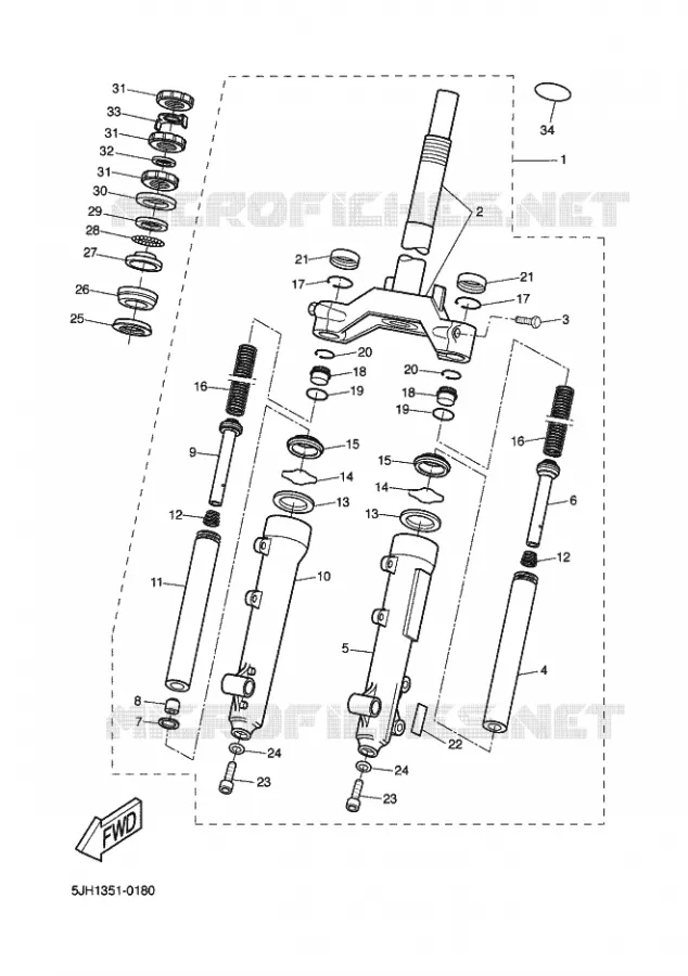 FOURCHE Yamaha SCOOTER 50 2002 STUNT NAKED  EW50 STUNT