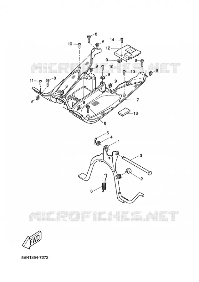 SUPPORT / REPOSE PIEDS Yamaha SCOOTER 50 2002 AEROX  YQ50L