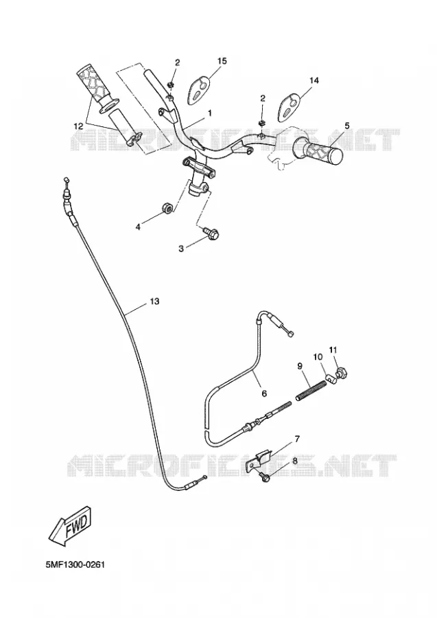 GUIDON ET CABLES Yamaha SCOOTER 125 2002 DOODO  XN125 DOODO