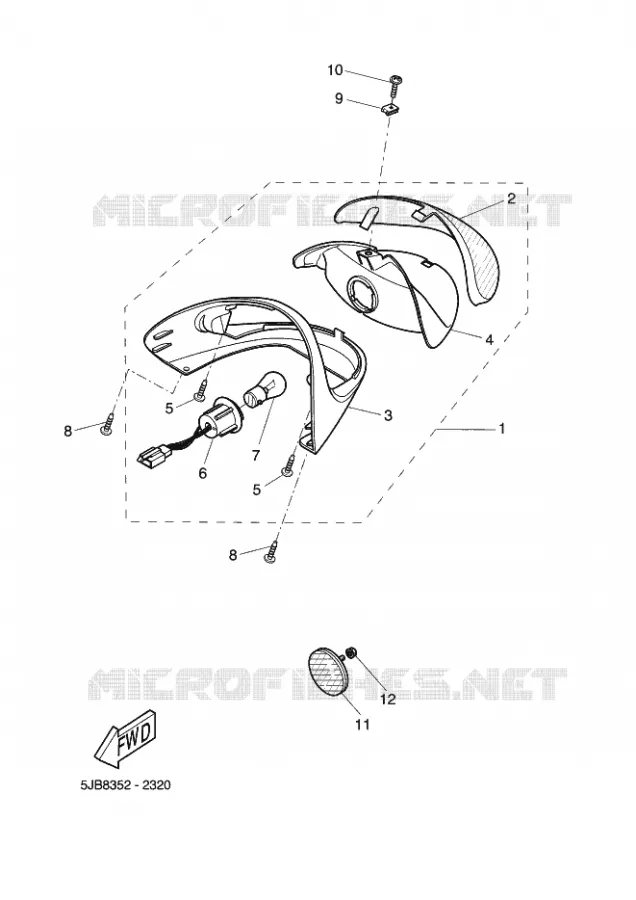 FEU ARRIERE Yamaha SCOOTER 50 2002 FLIPPER  YH50 FLIPPER