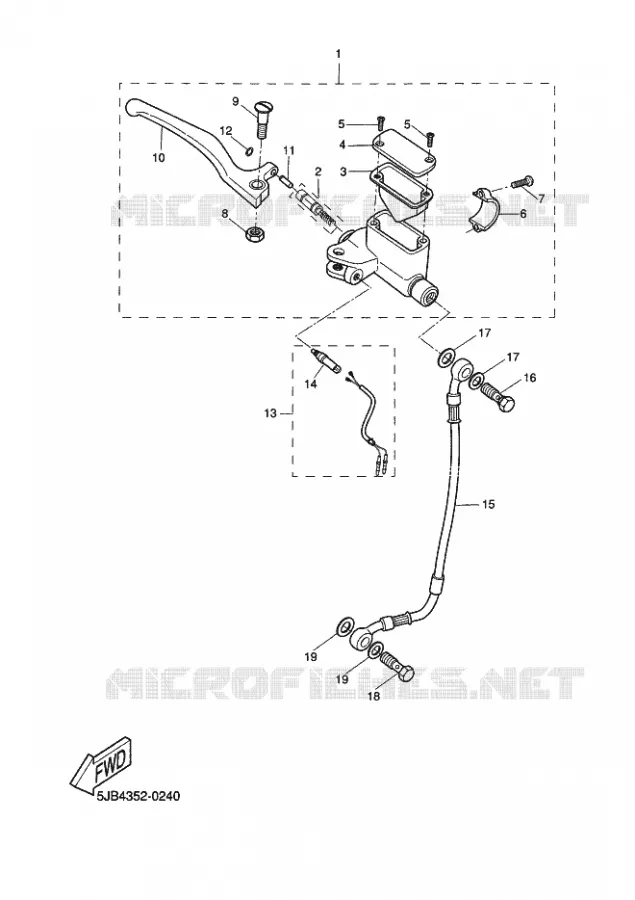 MAITRE CYLINDRE DE FREIN AVANT Yamaha SCOOTER 50 2002 FLIPPER  YH50 FLIPPER