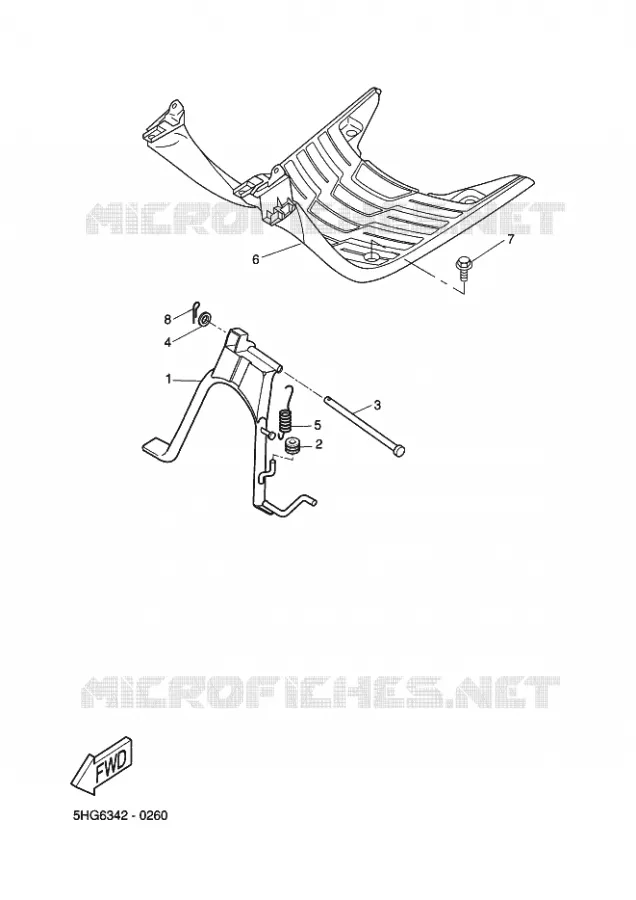 SUPPORT / REPOSE PIEDS Yamaha SCOOTER 50 2002 BOOSTER  CW50