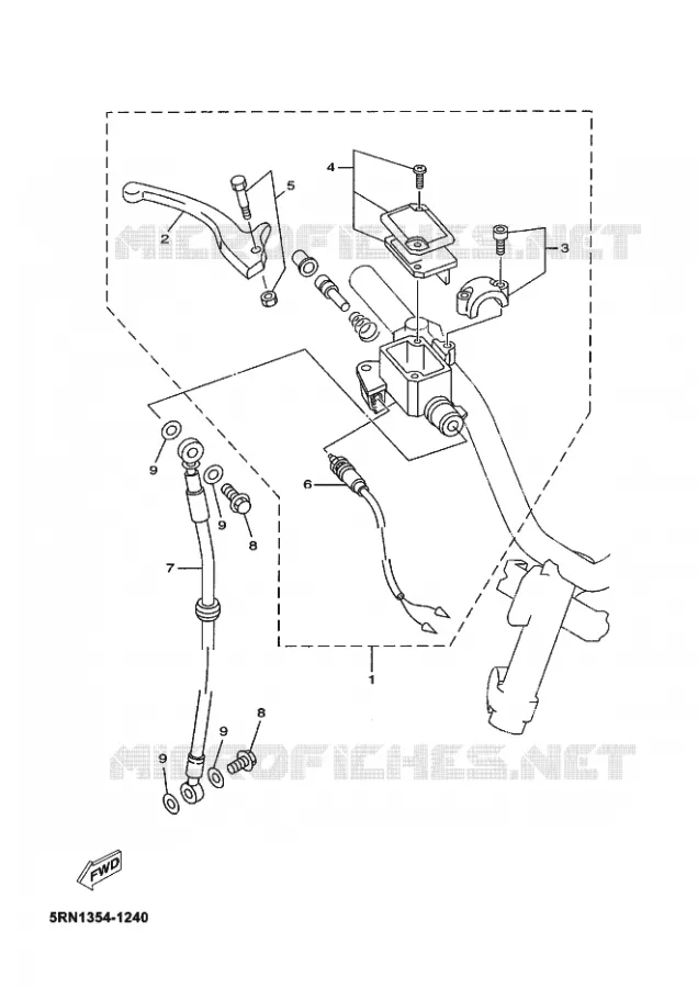 MAITRE CYLINDRE DE FREIN AVANT Yamaha SCOOTER 50 2002 OVETTO  YN50 OVETTO