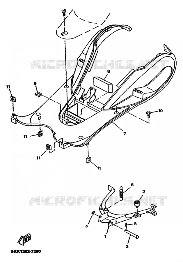 SUPPORT / REPOSE PIEDS Yamaha SCOOTER 100 2001 NEOS  YN100 NEO'S