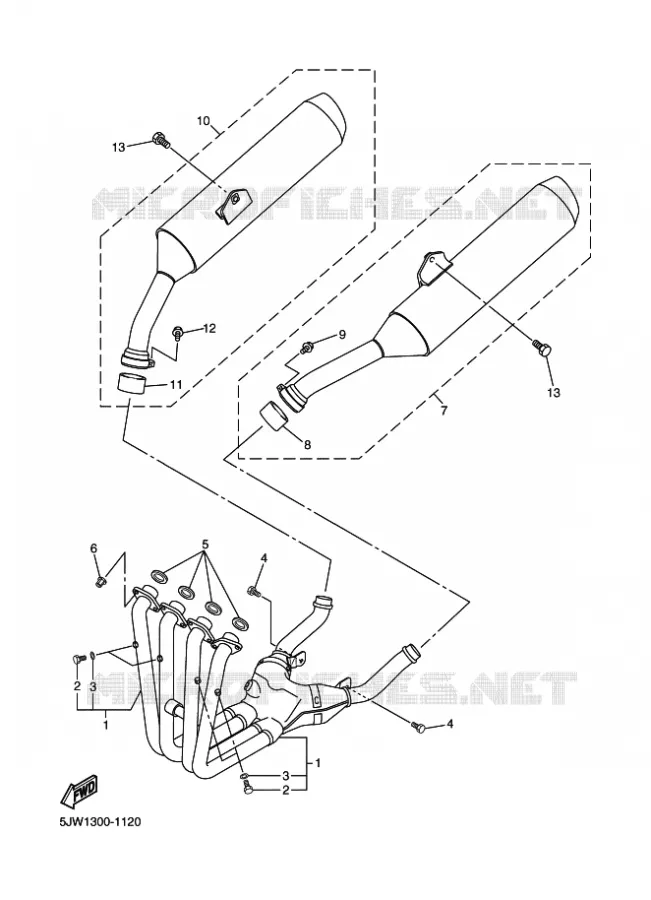 ECHAPPEMENT Yamaha MOTO 1300 2001 FJR  FJR1300
