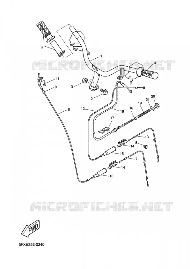 GUIDON ET CABLES Yamaha SCOOTER 50 2001 NEXT GENERATION  CW50RS NEXT GEN