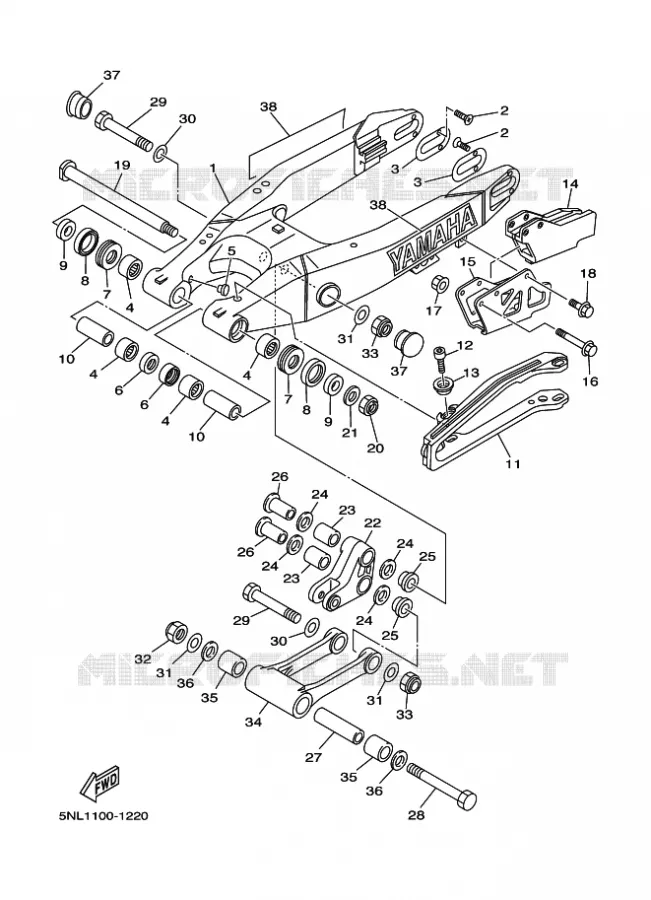 BRAS ARRIERE Yamaha MOTO 250 2001 WRF  WR250F