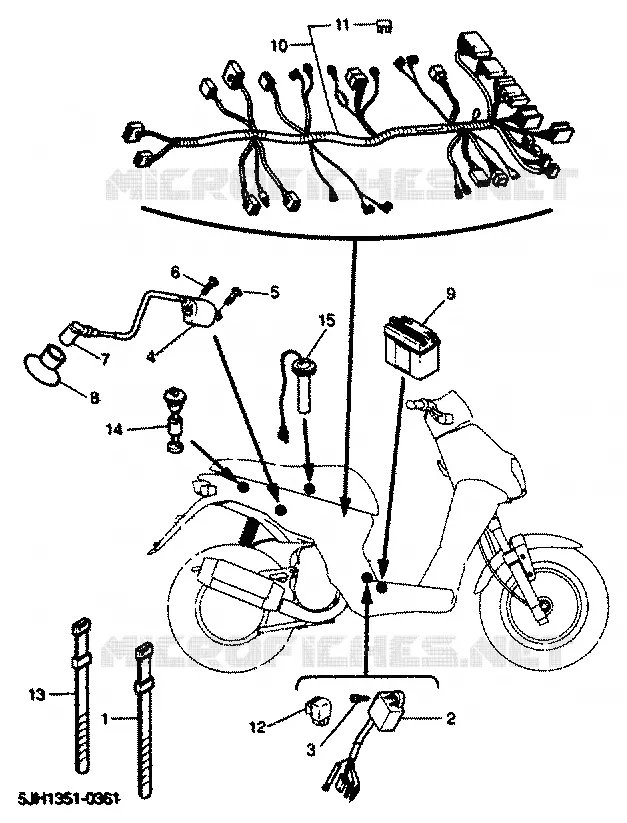 PARTIE ELECTRIQUE 2 Yamaha SCOOTER 50 2001 STUNT  EW50