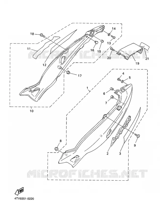 COUVERCLE LATERAL Yamaha MOTO 600 2001 THUNDERCAT  YZF600R THUNDERCAT