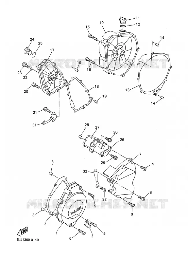 CARTER - MOTEUR 1 Yamaha MOTO 1000 2001 R1  YZF-R1 R1