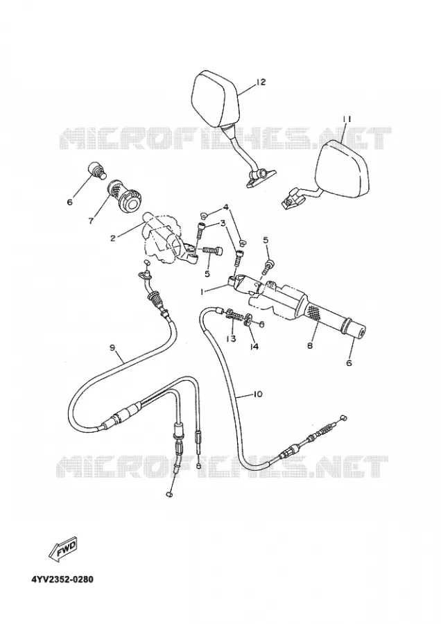 GUIDON ET CABLES Yamaha MOTO 50 2001 XPOWER  TZR50 TZR50R X-POWER