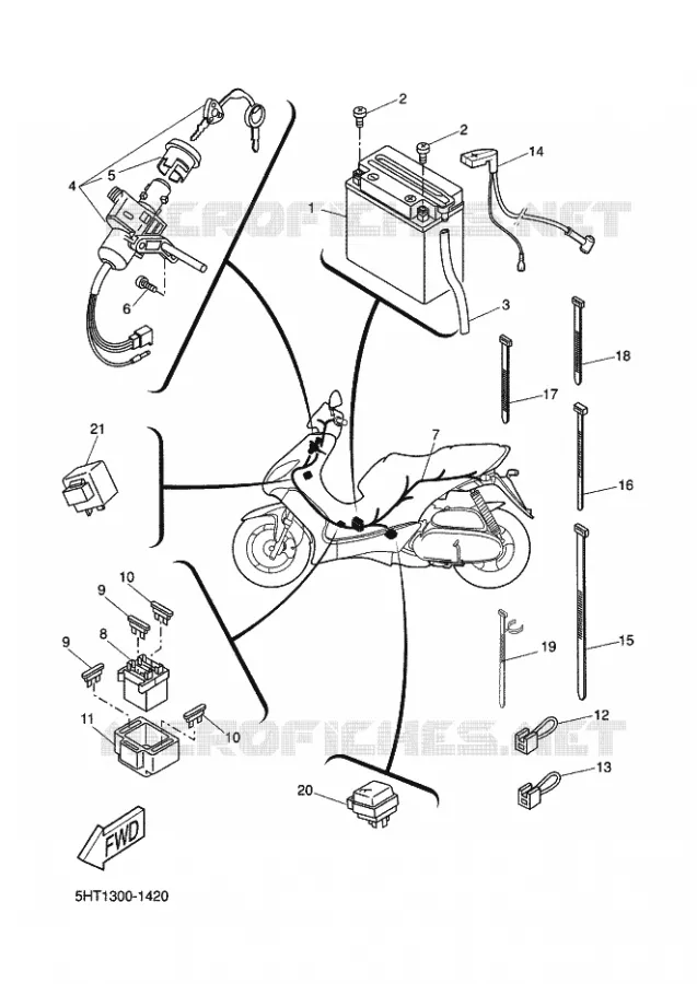 PARTIE ELECTRIQUE 2 Yamaha SCOOTER 125 2001 THUNDER  XQ125 THUNDER