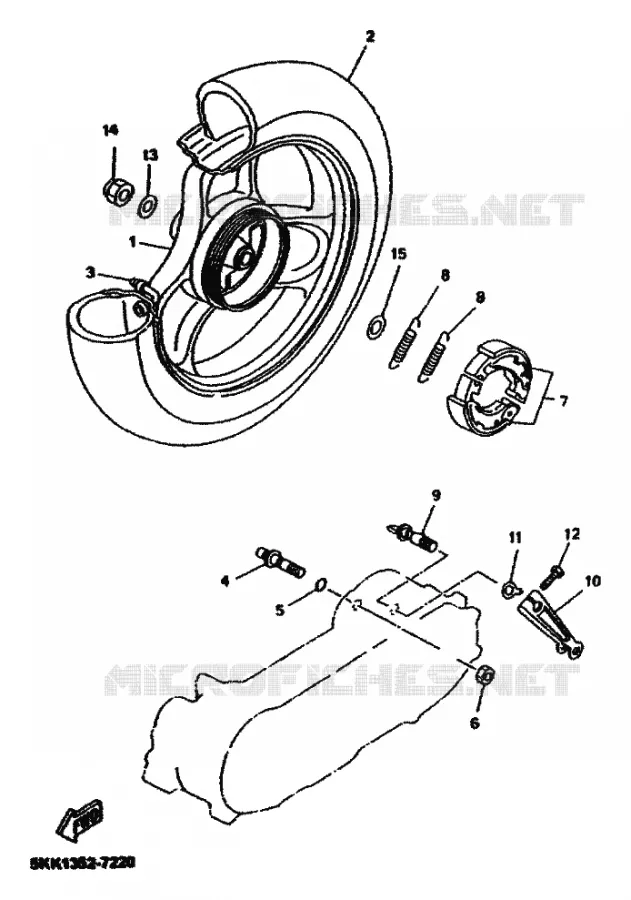 ROUE ARRIERE Yamaha SCOOTER 100 2001 NEOS  YN100 NEO'S