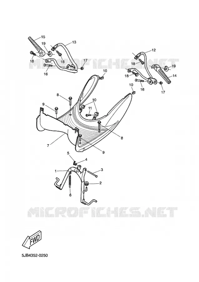 SUPPORT / REPOSE PIEDS Yamaha SCOOTER 50 2001 FLIPPER  YH50 FLIPPER