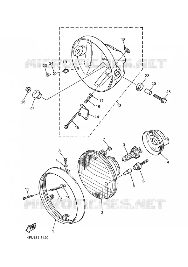 PHARE  Yamaha MOTO 1300 2000 XJR  XJR1300