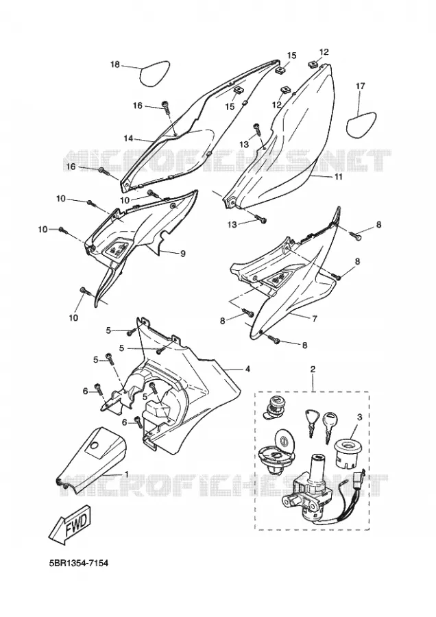 COUVERCLE LATERAL Yamaha SCOOTER 50 2000 AEROX  YQ50L