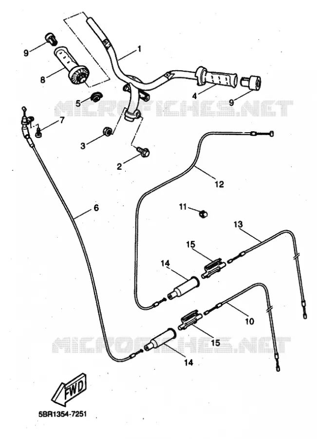 GUIDON ET CABLES Yamaha SCOOTER 50 2000 AEROX  YQ50L