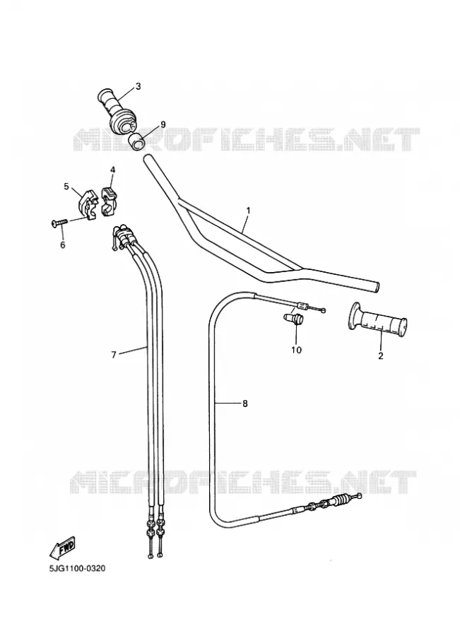 GUIDON ET CABLES Yamaha MOTO 426 2000 YZF  YZ426F