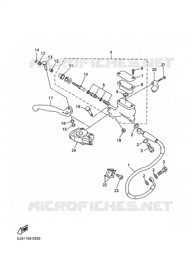 MAITRE CYLINDRE DE FREIN AVANT Yamaha MOTO 426 2000 YZF  YZ426F